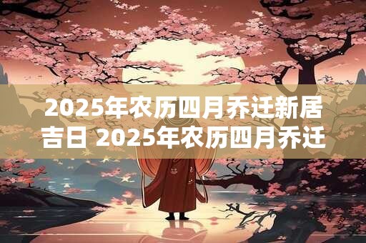 2025年农历四月乔迁新居吉日 2025年农历四月乔迁新居吉日是几号