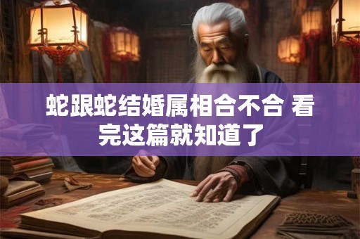 蛇跟蛇结婚属相合不合 看完这篇就知道了