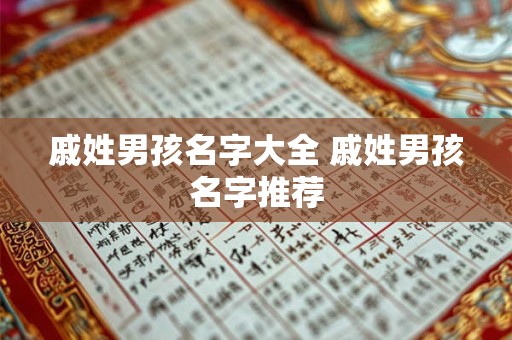 戚姓男孩名字大全 戚姓男孩名字推荐