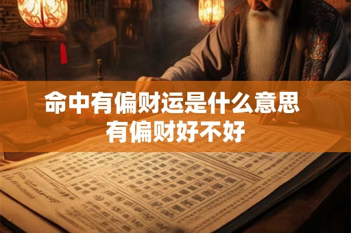 命中有偏财运是什么意思 有偏财好不好