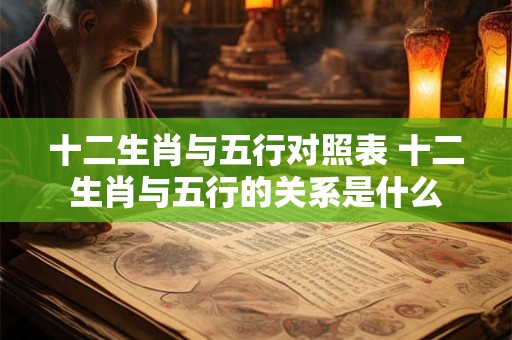 十二生肖与五行对照表 十二生肖与五行的关系是什么