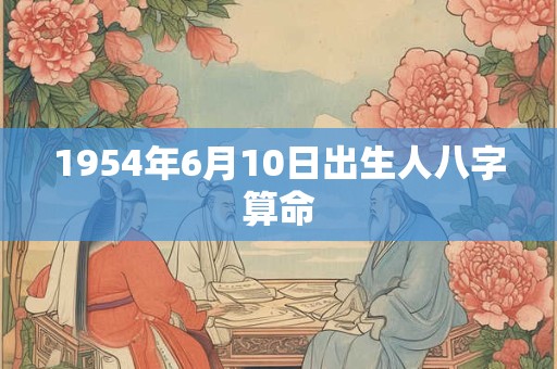 1954年6月10日出生人八字算命