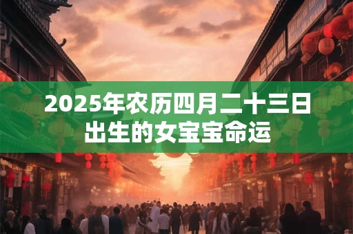 2025年农历四月二十三日出生的女宝宝命运