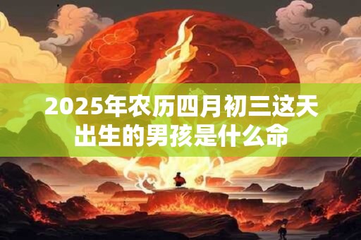 2026年农历四月初三这天出生的男孩是什么命