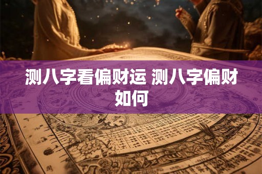 测八字看偏财运 测八字偏财如何