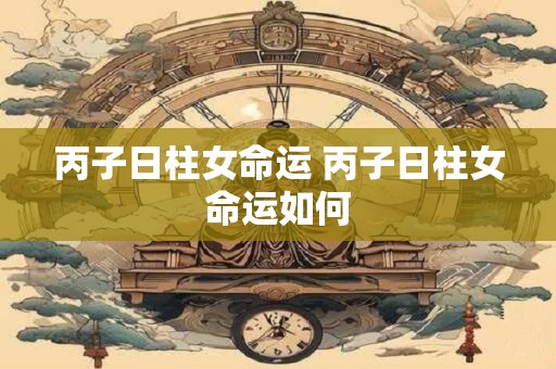 丙子日柱女命运 丙子日柱女命运如何