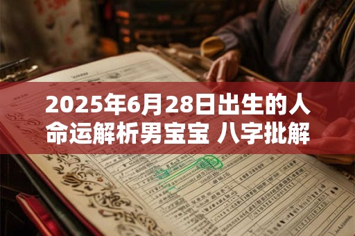 2025年6月28日出生的人命运解析男宝宝 八字批解