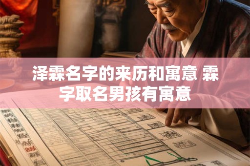 泽霖名字的来历和寓意 霖字取名男孩有寓意