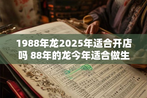 1988年龙2025年适合开店吗 88年的龙今年适合做生意吗