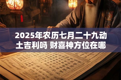 2025年农历七月二十九动土吉利吗 财喜神方位在哪