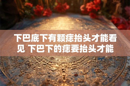 下巴底下有颗痣抬头才能看见 下巴下的痣要抬头才能看见吗