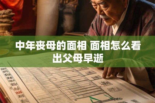 中年丧母的面相 面相怎么看出父母早逝