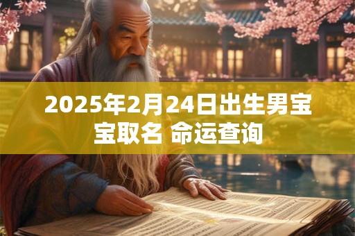 2025年2月24日出生男宝宝取名 命运查询
