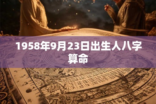 1958年9月23日出生人八字算命