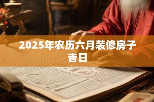 2025年农历六月装修房子吉日