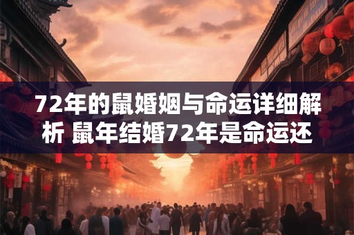 72年的鼠婚姻与命运详细解析 鼠年结婚72年是命运还是选择