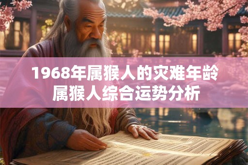 1968年属猴人的灾难年龄 属猴人综合运势分析