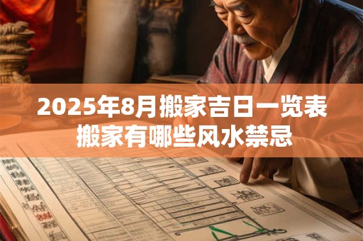 2025年8月搬家吉日一览表 搬家有哪些风水禁忌