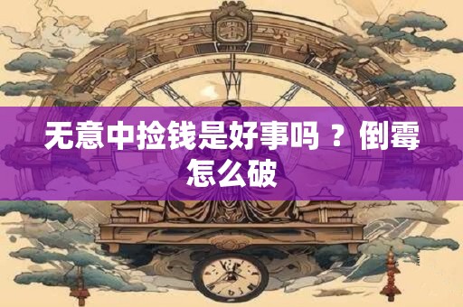 无意中捡钱是好事吗 ？倒霉怎么破