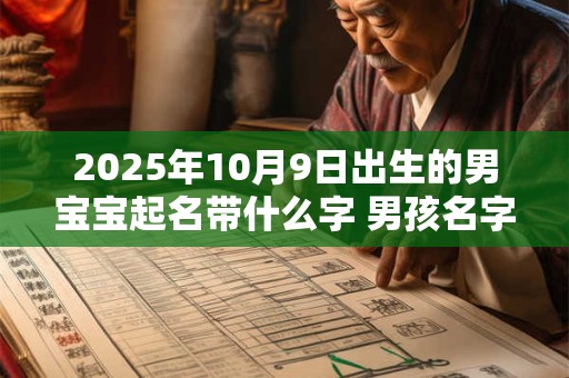 2025年10月9日出生的男宝宝起名带什么字 男孩名字大全 2025年10月9日出生的男宝宝起名带什么字 男孩名字大全