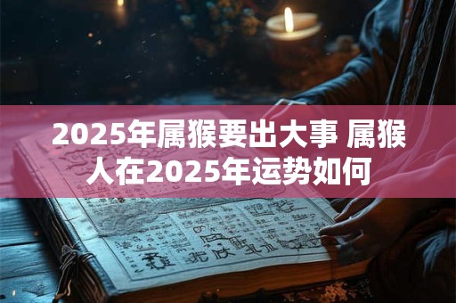 2025年属猴要出大事 属猴人在2025年运势如何