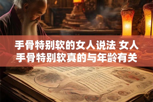 手骨特别软的女人说法 女人手骨特别软真的与年龄有关吗