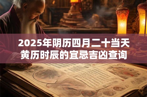 2025年阴历四月二十当天黄历时辰的宜忌吉凶查询