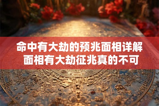 命中有大劫的预兆面相详解 面相有大劫征兆真的不可避免吗