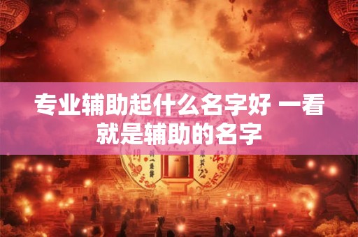 专业辅助起什么名字好 一看就是辅助的名字