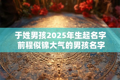 于姓男孩2025年生起名字 前程似锦大气的男孩名字