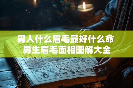 男人什么眉毛最好什么命 男生眉毛面相图解大全