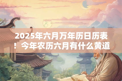 2025年六月万年历日历表！今年农历六月有什么黄道吉日