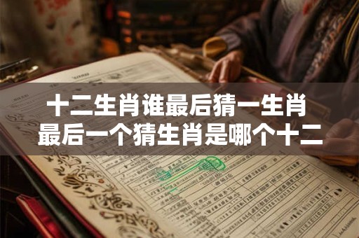 十二生肖谁最后猜一生肖 最后一个猜生肖是哪个十二生肖