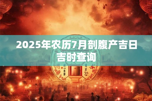 2025年农历7月剖腹产吉日吉时查询