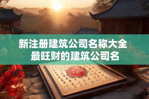 新注册建筑公司名称大全 最旺财的建筑公司名