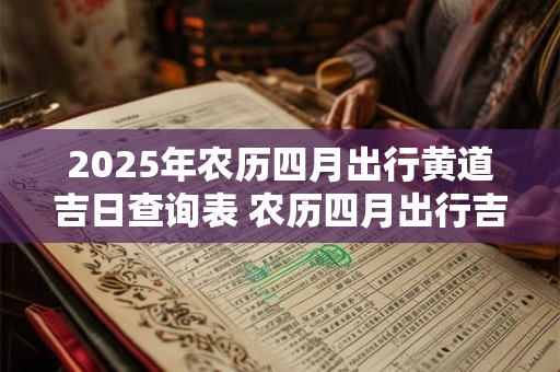 2025年农历四月出行黄道吉日查询表 农历四月出行吉日有哪些