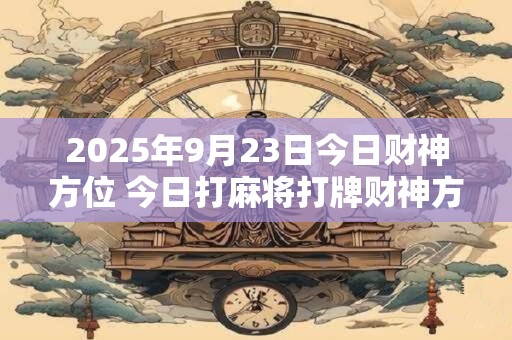 2025年9月23日今日财神方位 今日打麻将打牌财神方位