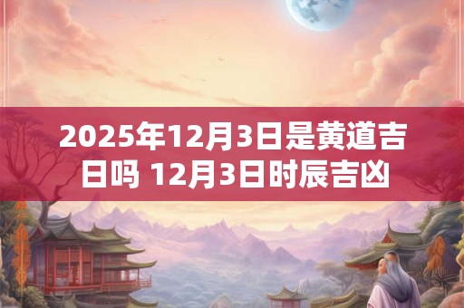 2025年12月3日是黄道吉日吗 12月3日时辰吉凶
