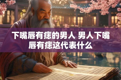 下嘴唇有痣的男人 男人下嘴唇有痣这代表什么