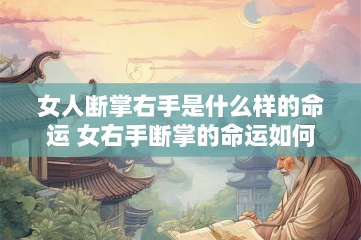 女人断掌右手是什么样的命运 女右手断掌的命运如何