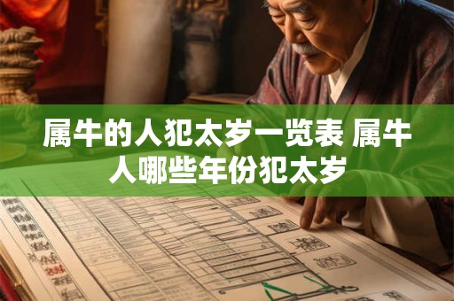 属牛的人犯太岁一览表 属牛人哪些年份犯太岁