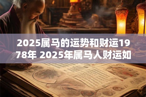 2025属马的运势和财运1978年 2025年属马人财运如何