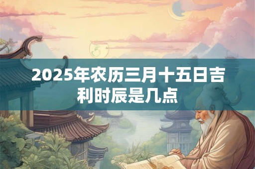 2025年农历三月十五日吉利时辰是几点