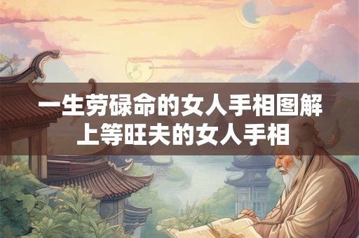 一生劳碌命的女人手相图解 上等旺夫的女人手相
