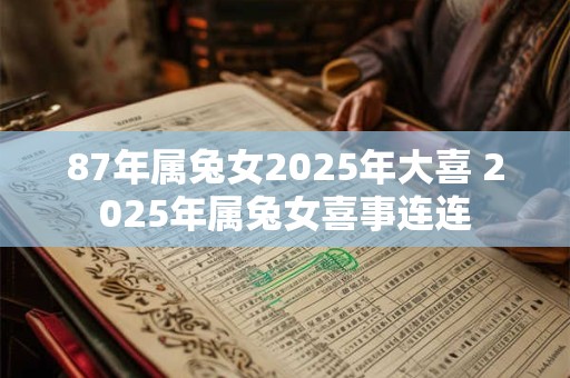 详细阅读:87年属兔女2025年大喜 2025年属兔女喜事连连 87年属兔女2025年大喜 2025年属兔女喜事连连