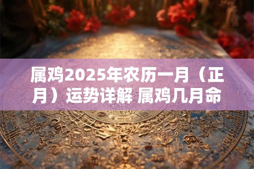 属鸡2025年农历一月（正月）运势详解 属鸡几月命苦