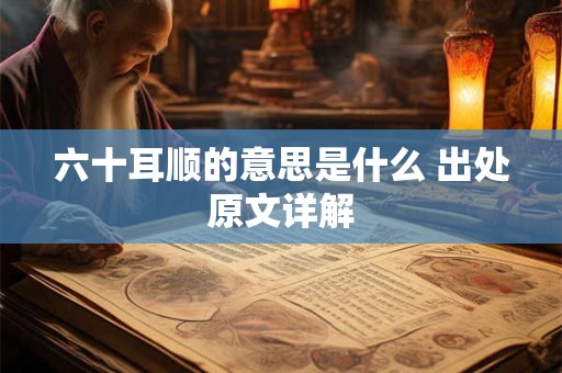 六十耳顺的意思是什么 出处原文详解