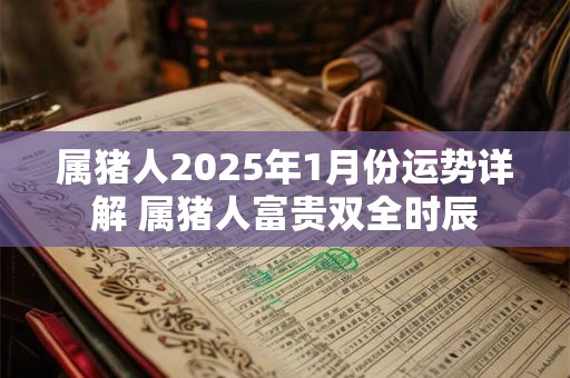 属猪人2025年1月份运势详解 属猪人富贵双全时辰