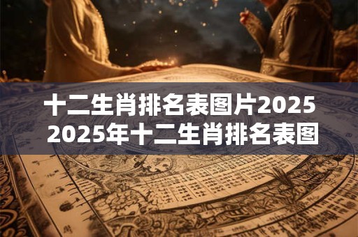 十二生肖排名表图片2025 2025年十二生肖排名表图片出炉哪个生肖排名第一