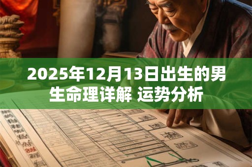 2025年12月13日出生的男生命理详解 运势分析 2025年12月13日出生的男生命理详解 运势分析